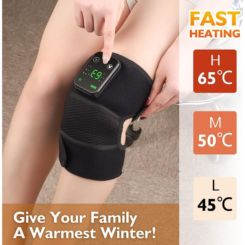 Cordless Heating Knee Pad with Massage Function - Black-4