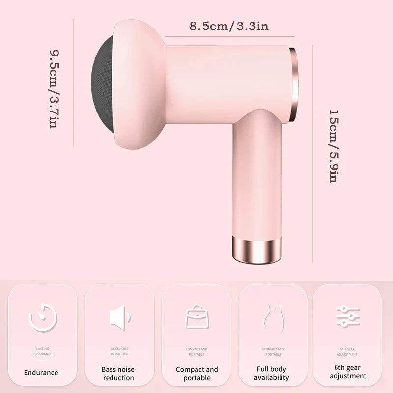 NNEOBA Portable Wireless Massage Gun Handheld Fat Pushing Machine Pink-4