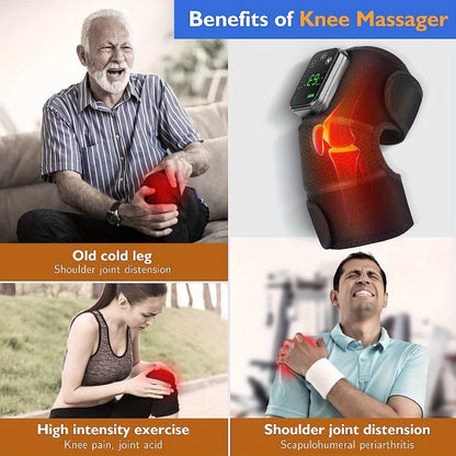 Cordless Heating Knee Pad with Massage Function - Black-2