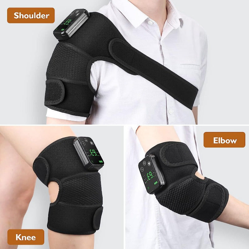 Cordless Heating Knee Pad with Massage Function - Black-1