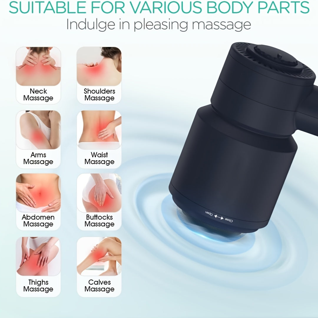Cordless Handheld Body Massager with 5 Replaceable Heads(Black)-4