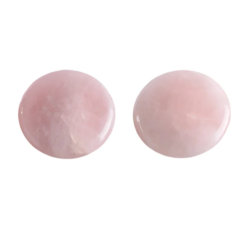 NNEOBA 2pcs Large Rose Quartz Massage Stones 60mm Pink-0