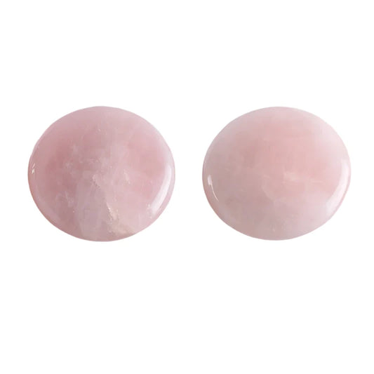 NNEOBA 2pcs Large Rose Quartz Massage Stones 60mm Pink-0