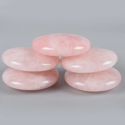 NNEOBA 2pcs Large Rose Quartz Massage Stones 60mm Pink-4