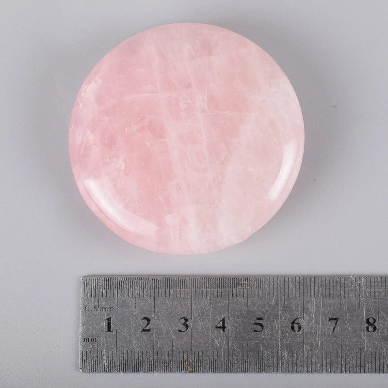 NNEOBA 2pcs Large Rose Quartz Massage Stones 60mm Pink-3