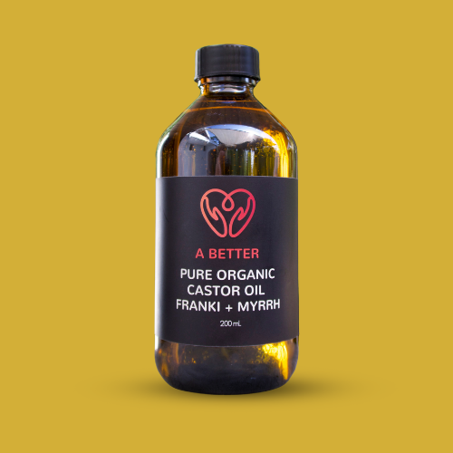 Pure Organic Castor Oil, Franki + Myrrh 200 mL - Amber Glass Bottle-1