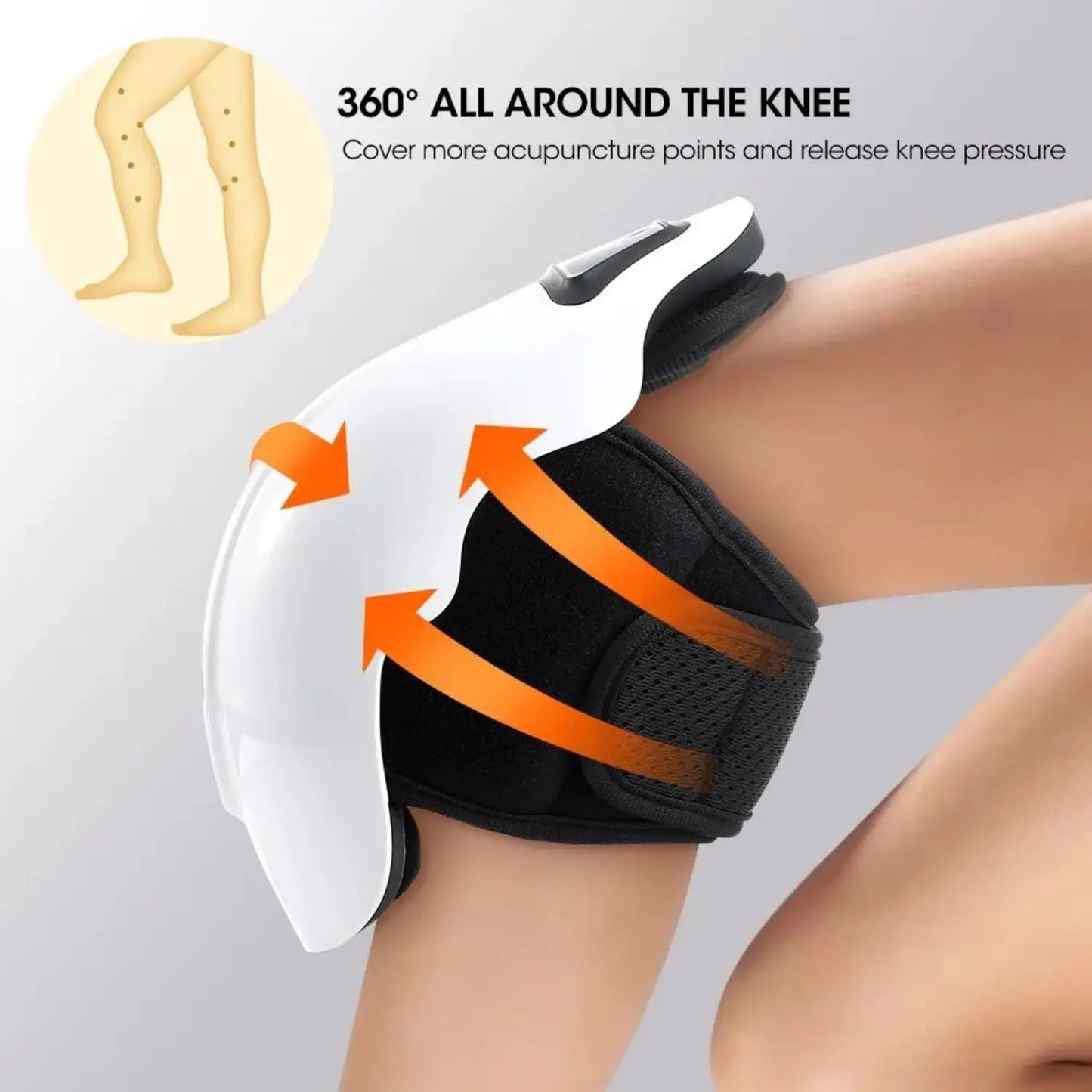 NNEOBA Wireless Heated Knee Massager – Electric Heating Massage Knee Pad White-2