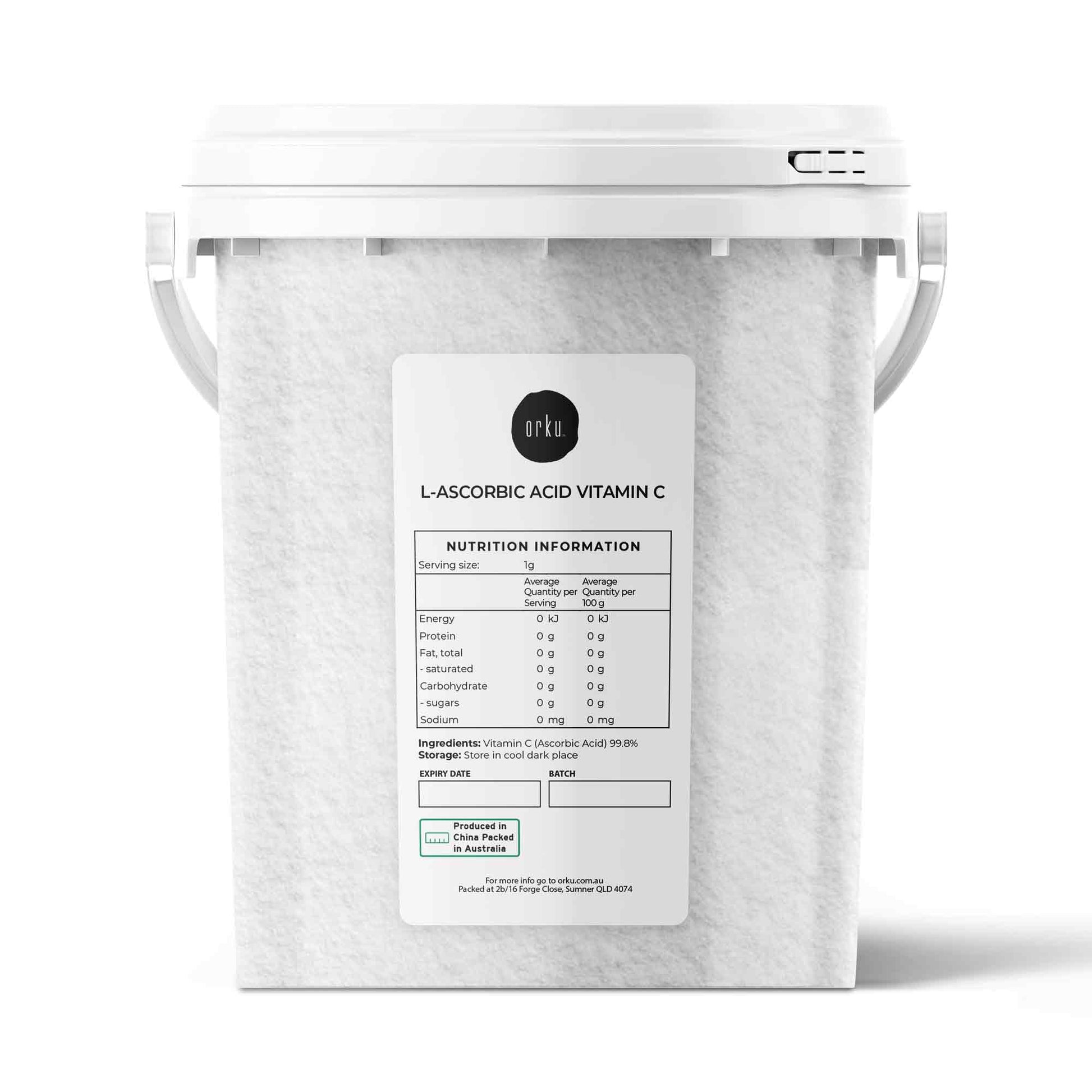 Orku 1.3Kg Vitamin C Powder in Tub Pure L-Ascorbic Acid - USP Grade Non-GMO-0