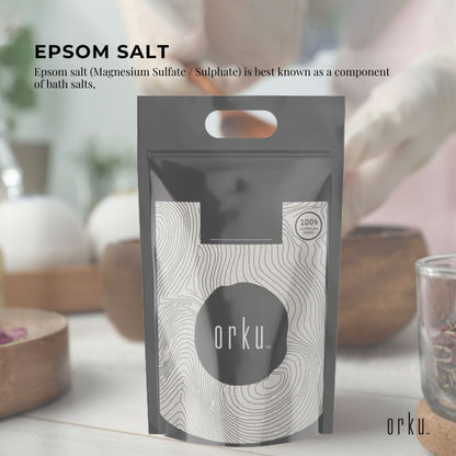 Orku 5Kg Epsom Salt - Magnesium Sulphate Bath Salts For Skin Body Sulfate-1