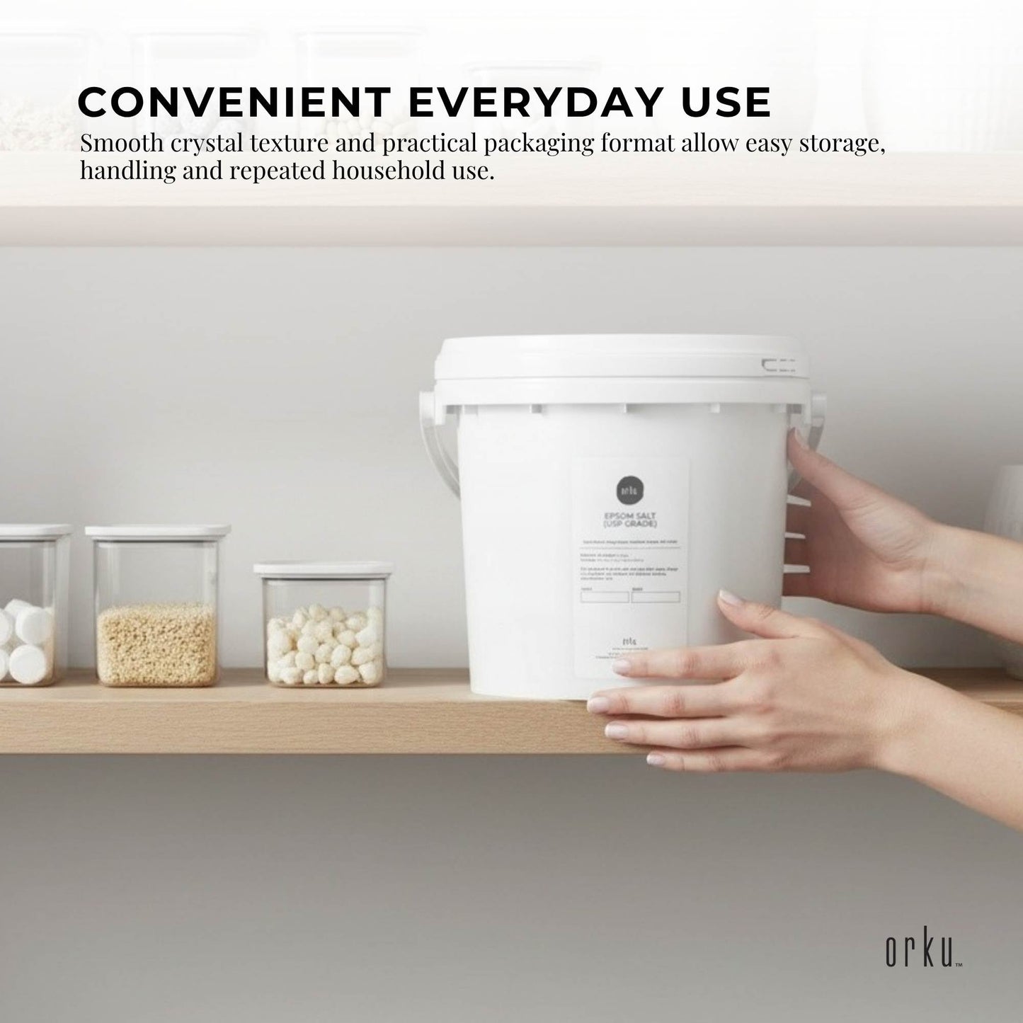 Orku 5Kg USP Epsom Salt Crystals Magnesium Sulphate Tub - Bath Soak Salts-4