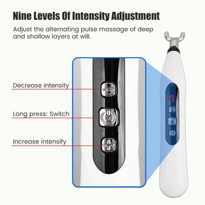USB Rechargeable Laser Acupuncture Pen Meridian Energy Massager White-4
