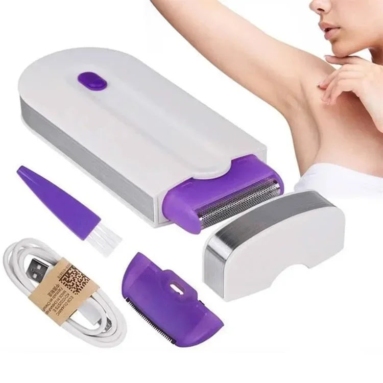 NNEOBA Painless Hair Removal Kit Women Electric Shaver White-0