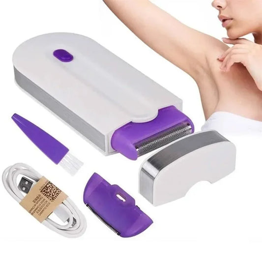 NNEOBA Painless Hair Removal Kit Women Electric Shaver White-0