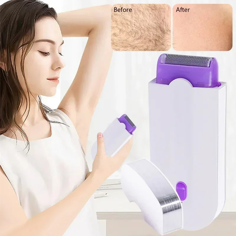 NNEOBA Painless Hair Removal Kit Women Electric Shaver White-1