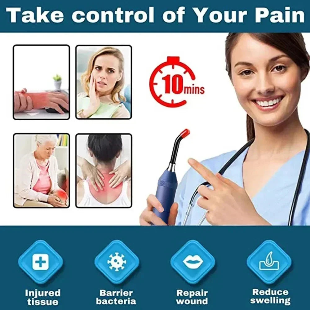 NNEOBA 3-in-1 Red Light Therapy Wand Infrared & Blue Light Blue-3