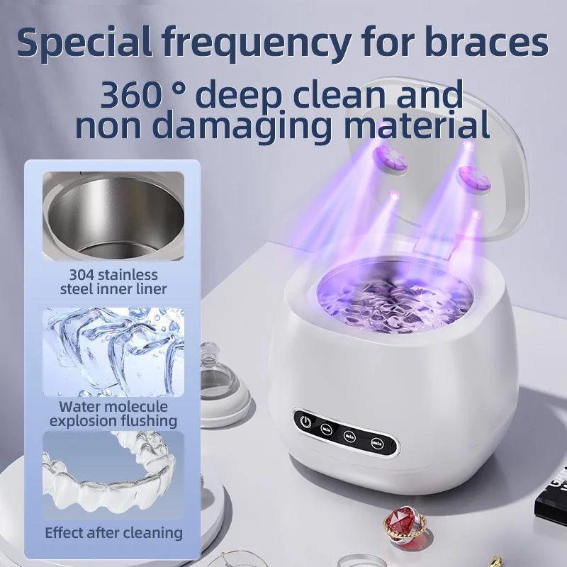 NNEOBA Ultrasonic Cleaner with UV Light – Jewelry & Denture Cleaning Machine-3
