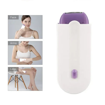 NNEOBA Painless Hair Removal Kit Women Electric Shaver White-2