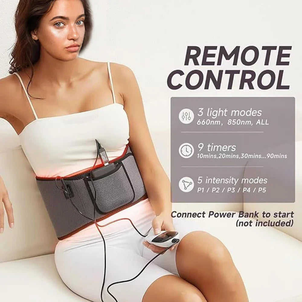 NNEOBA LED Infrared Red Light Therapy Belt Pain Relief And Slimming Device Grey-3