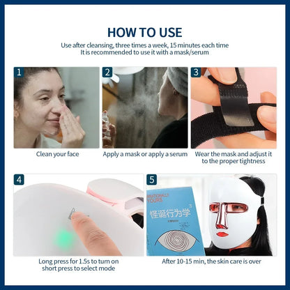 7 Colors LED Facial Mask - Wireless Face Care Treatment-3