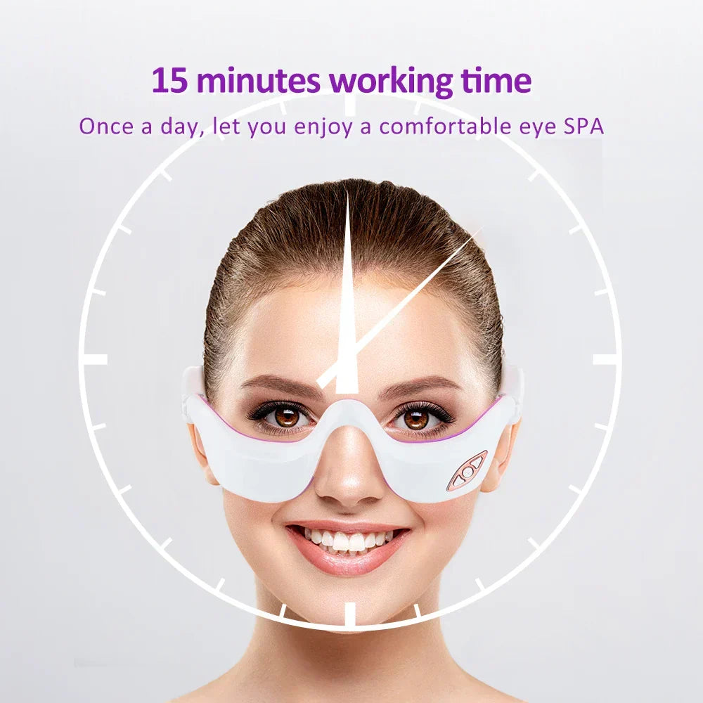 EMS Microcurrent Pulse Eye Massager with Heating Therapy for Fatigue Relief-4