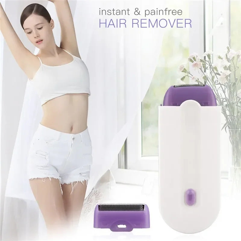 NNEOBA Painless Hair Removal Kit Women Electric Shaver White-3