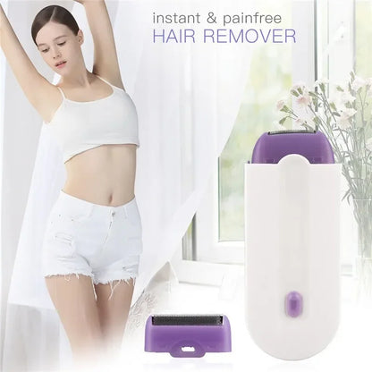 NNEOBA Painless Hair Removal Kit Women Electric Shaver White-3