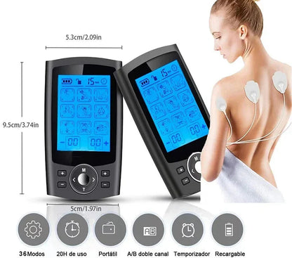 36-Mode TENS & EMS Muscle Stimulator Digital Therapy Device Black-2
