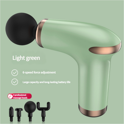 NNEDSZ Green Massage Gun - 6-Speed Deep Tissue Massager with 4 Professional Massage Heads-1