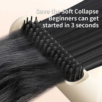 NNEDSZ Blue Portable USB Rechargeable Cold Wind Ionic Hair Straightening Brush, Multi-Functional Hair Straightener and Curler, Lightweight and Travel-Friendly-3