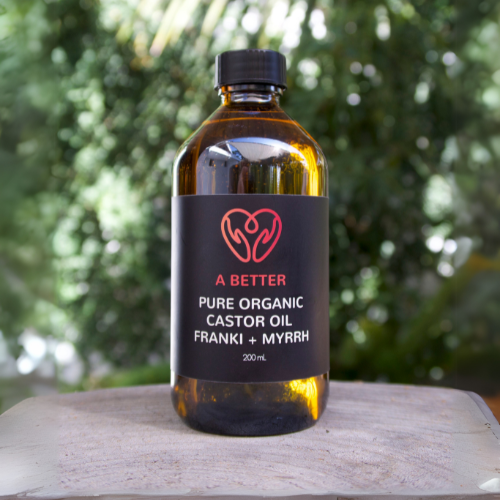 Pure Organic Castor Oil, Franki + Myrrh 200 mL - Amber Glass Bottle-0