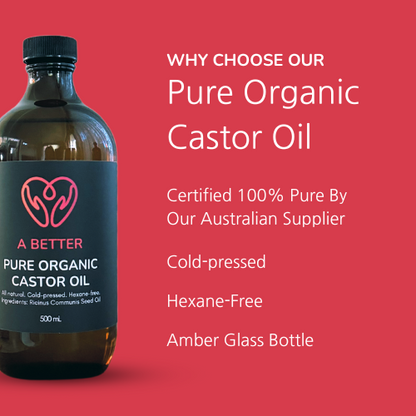Pure Organic Castor Oil - Amber Glass Bottle-4