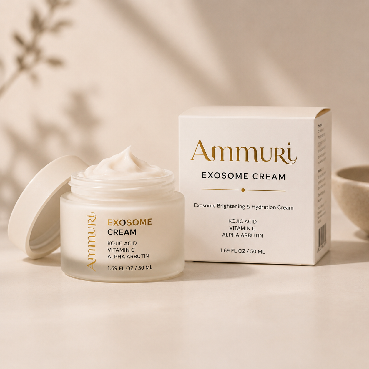 Exosome Brightening Cream | Kojic Acid, Glutathione & Mandelic Acid | Ammuri Beauty-0