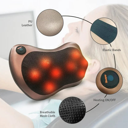 Electric Shiatsu Neck and Back Massage Pillow-3
