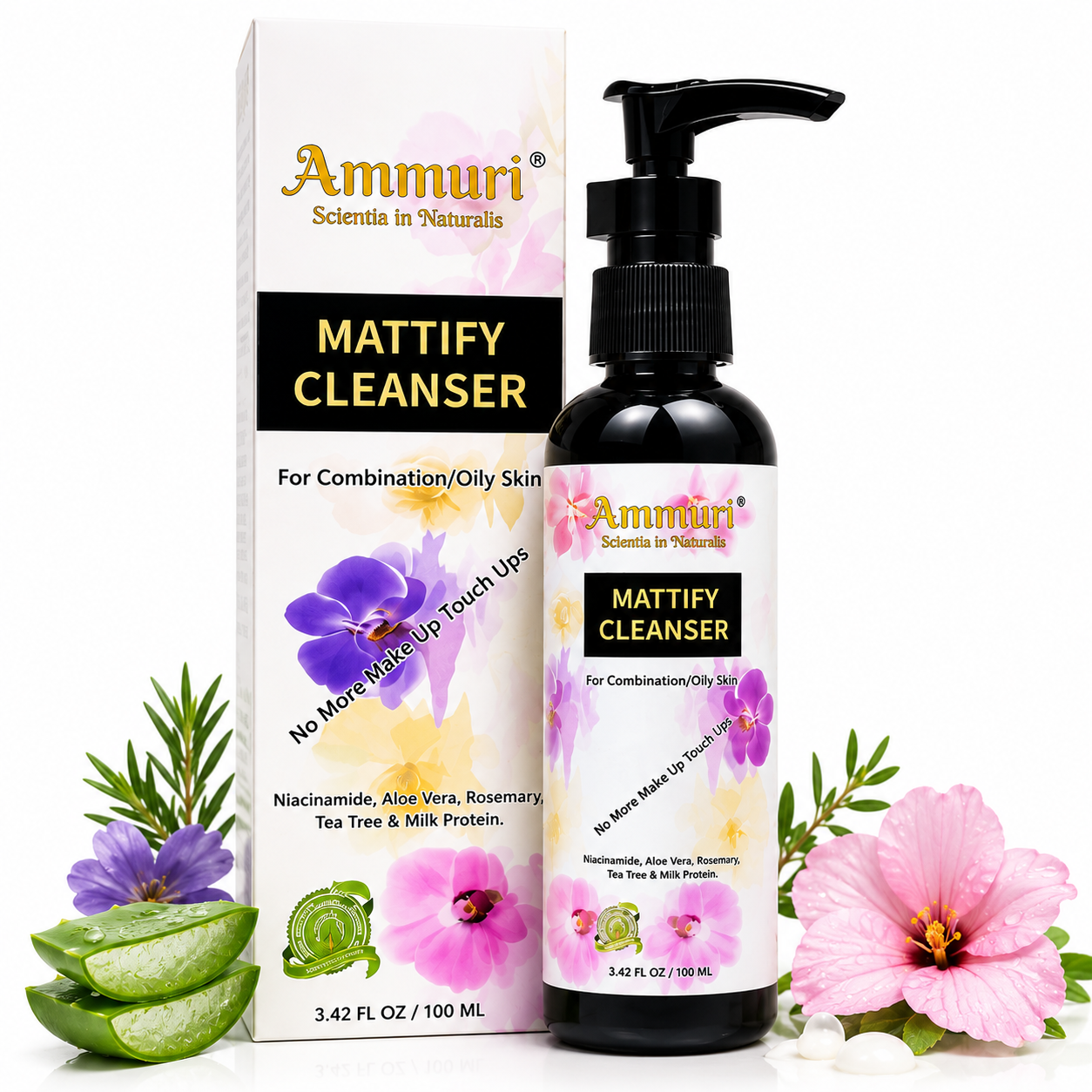Mattifying Facial Cleanser for Oily Skin & Pore Control (100ml) | Ammuri-0
